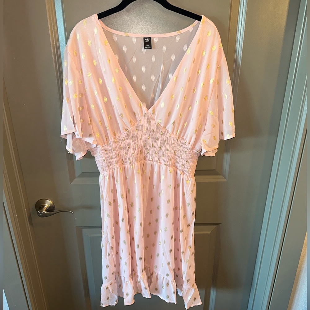 Blush and gold sundress